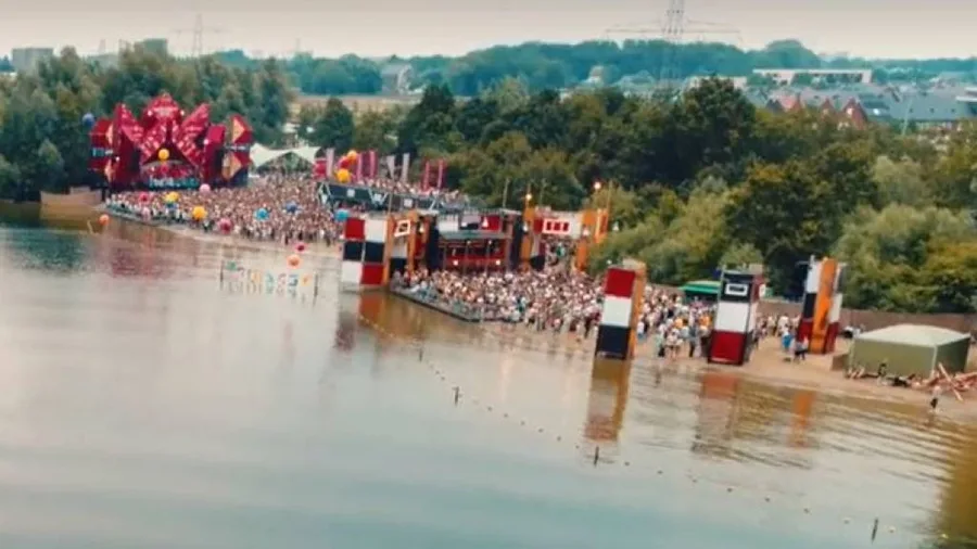 Aerial view of the festival grounds